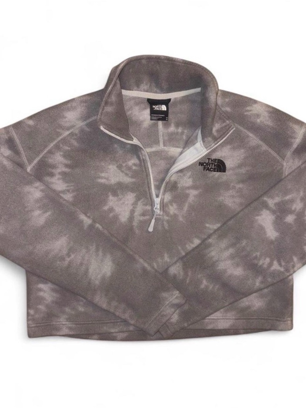 The North Face 100 Glacier 1/4 Zip Cropped Fleece | Grey Tie Dye | Size M